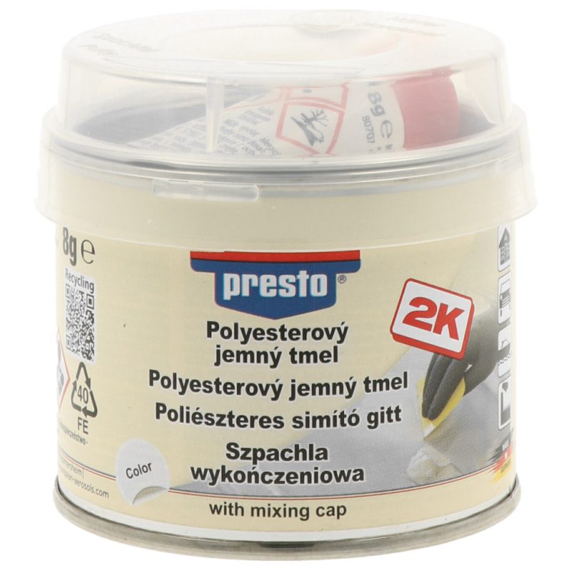 Presto poliészteres finom (simító) gitt fehér 250 g