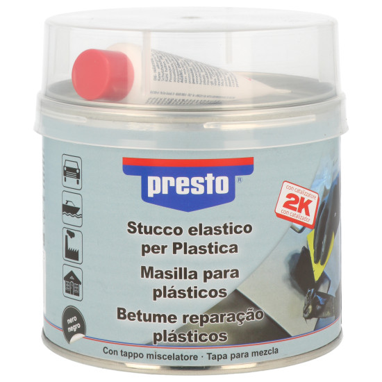 Presto műanyag gitt fekete 250 g